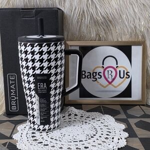 BRUMATE ERA 30 OZ LEAK PROOF TUMBLER HOUNDSTOOTH BLACK & WHITE BRAND NEW